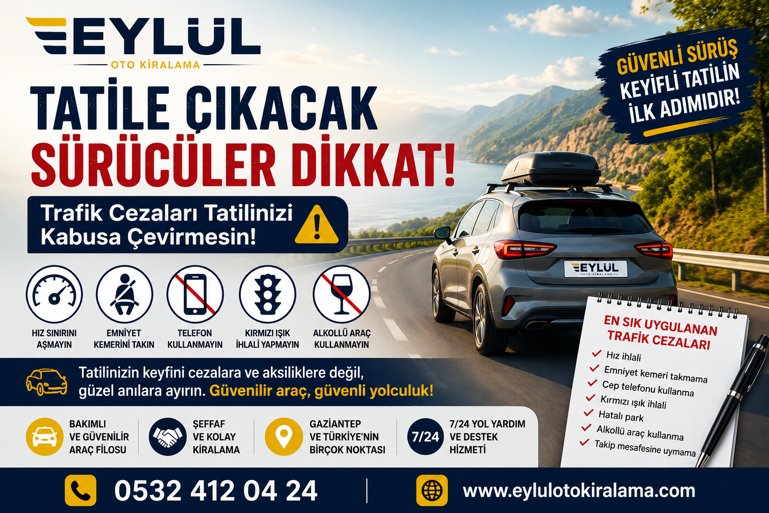 Tatile Çıkacak Sürücüler Dikkat Trafik Cezaları ve Güvenli Yolculuk Rehberi Eylül Oto Kiralama